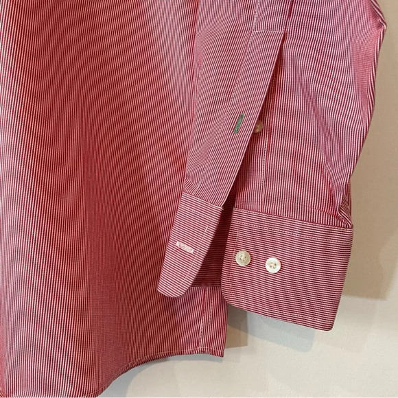 Tommy Hilfiger Slim Fit Red and White PinStriped Button Down 16.5 neck - Picture 6 of 15